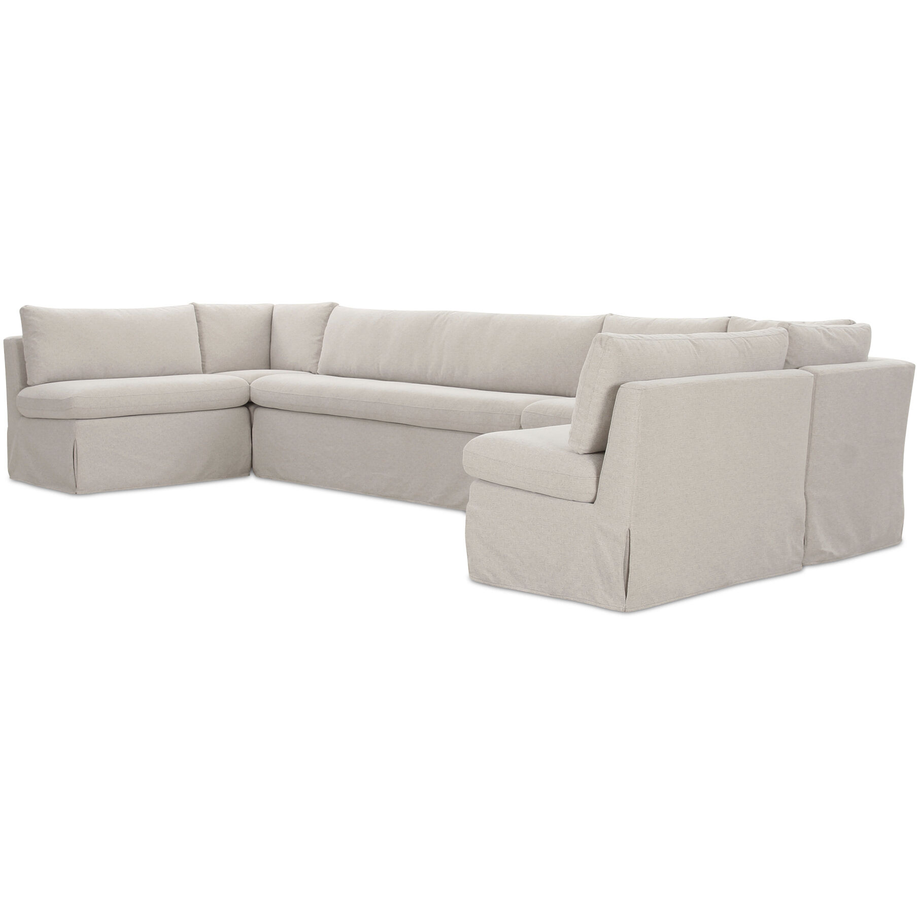 Fable Beige Slipcover Dining Banquette, U-Shape